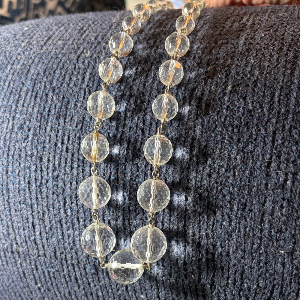 19” Elegant Clear Beaded Necklace